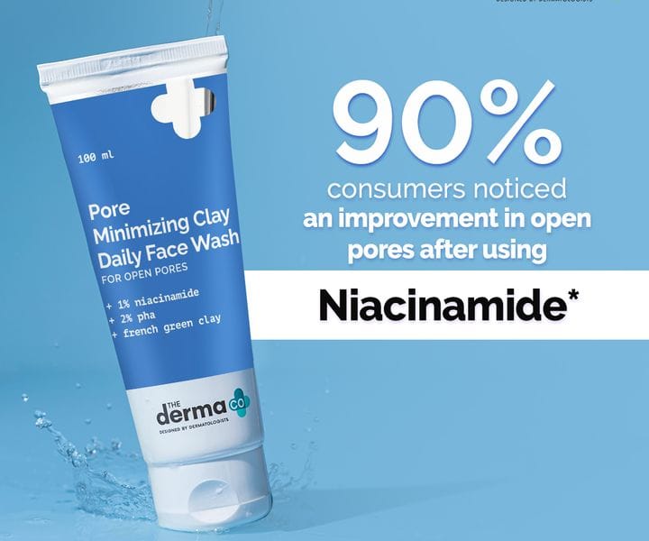 Derma Co - Pore Minimizing Clay Daily Face Wash with 1% Niacinamide & 2% PHA 100ml