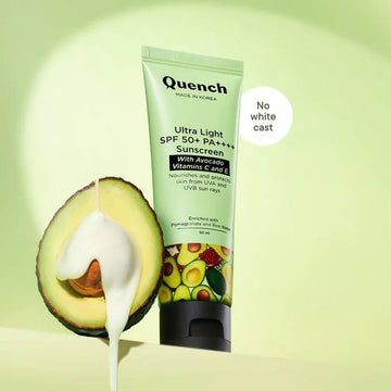 Quench - Ultra Light Spf 50+ Pa++++ Sunscreen With Avocado Vitamins C And E (50ML)