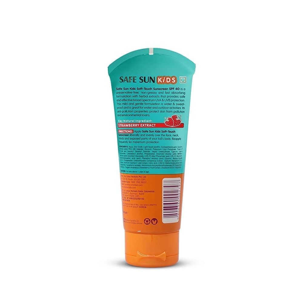 Lotus Herbals - Safe Sun Kids Soft - Touch Sunscreen Spf 40 PA+++ (80g)