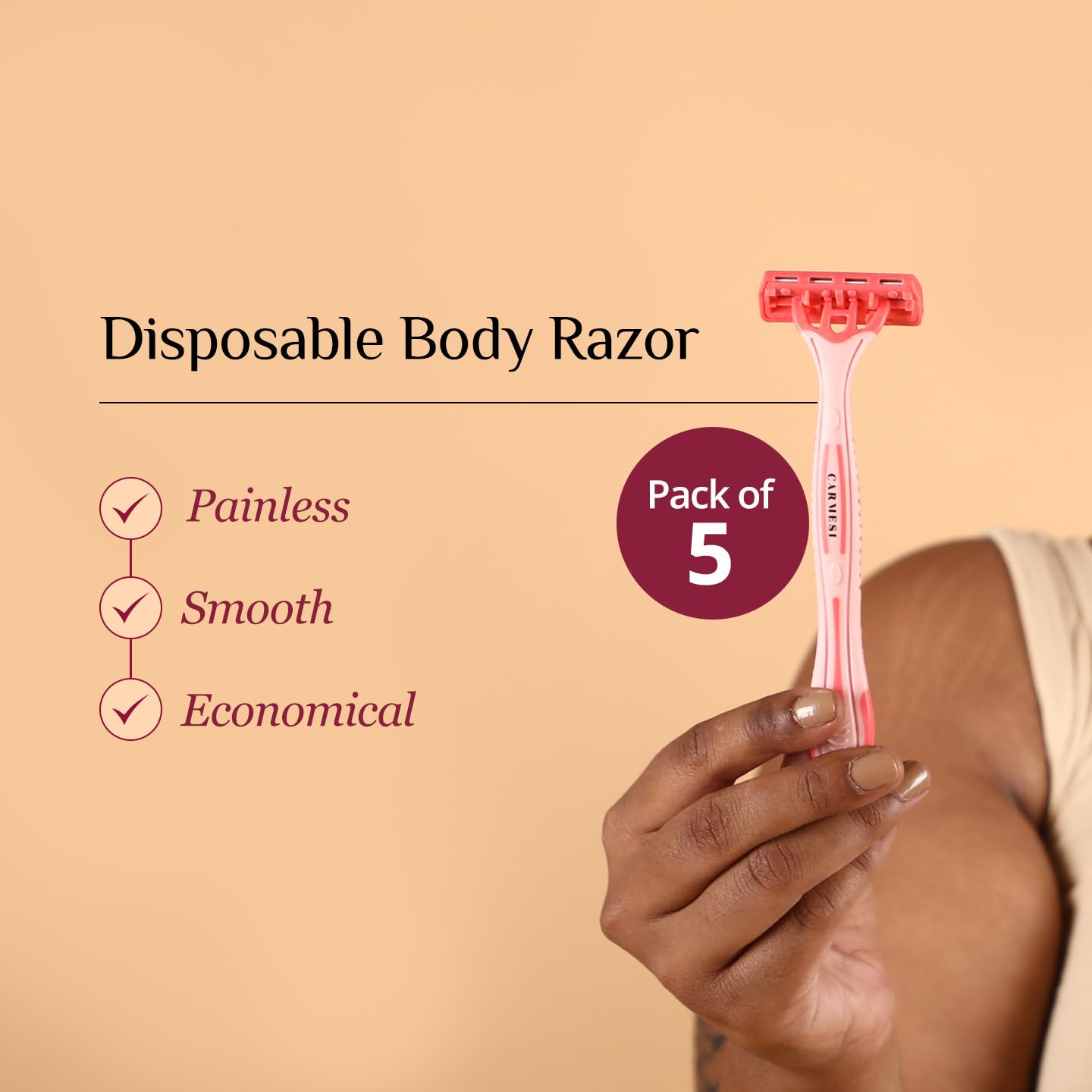 Carmesi -  Body Razor Disposable (5 Razors)