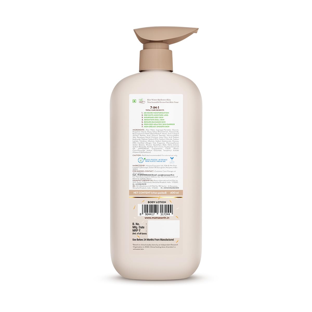 Mamaearth - Rice Water Hydrating Body Lotion (400ML)