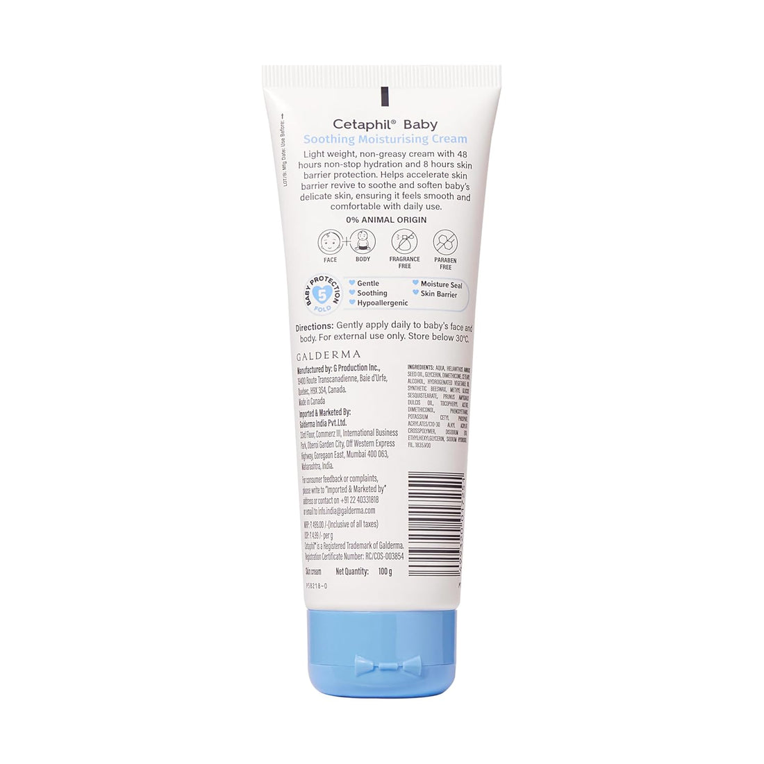 Cetaphil - Baby Soothing Moisturising Cream (100g)