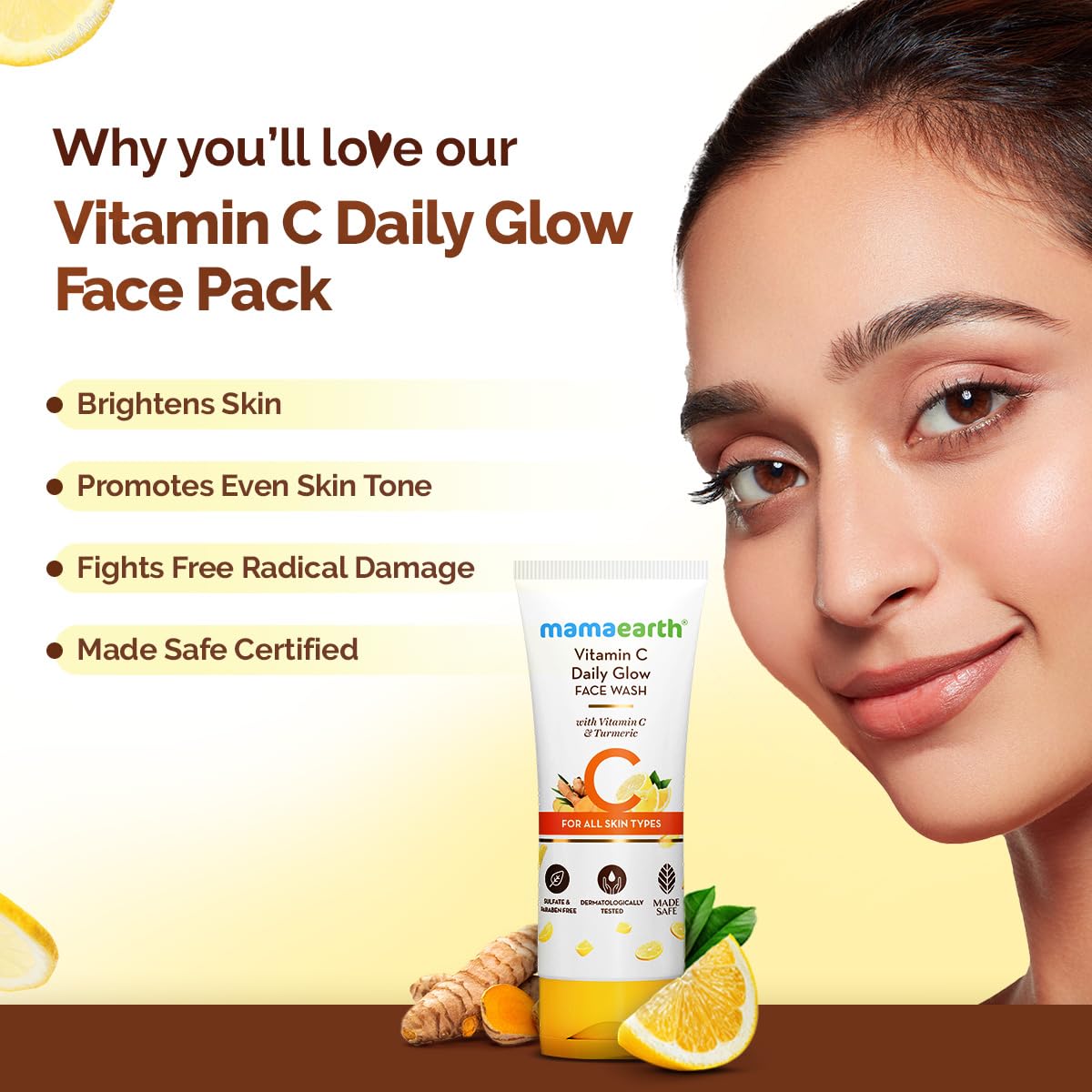 Mamaearth - Vitamin C Daily Glow Facewash With Vitamin C & Turmeric (150ML) [Buy 1 Get 1 Free]