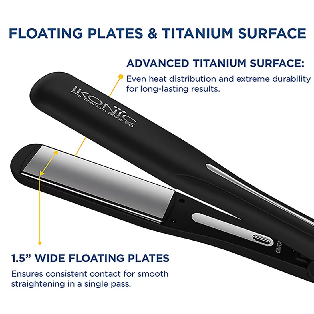 Ikonic Professional - Pro Titanium Shine 3.0 1.5" Wide Floating Plates