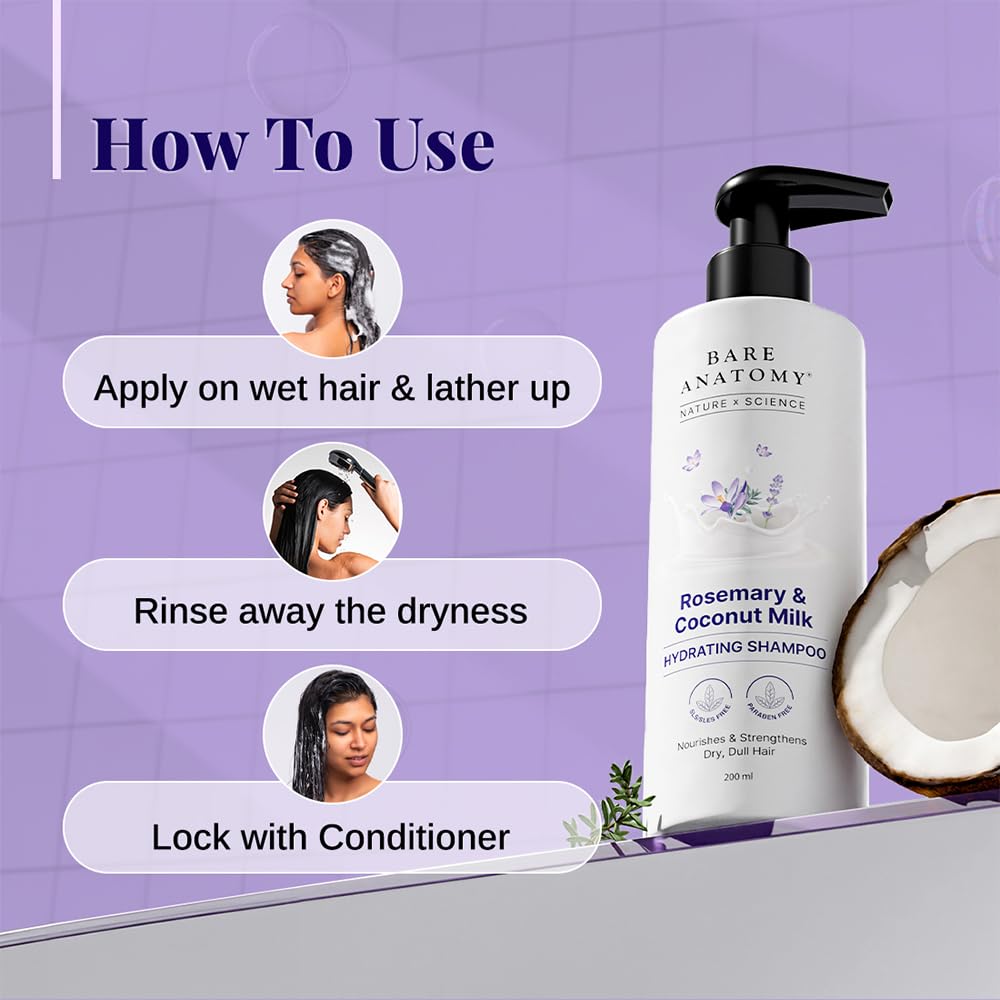Bare Anatomy - Rosemary & Coconut Milk Hydrating Shampoo (200ML)