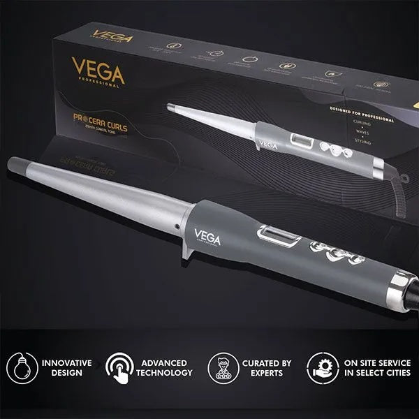 Vega Professional – Pro Cera Curls 25mm Conical Tong (VPMCT - 08)