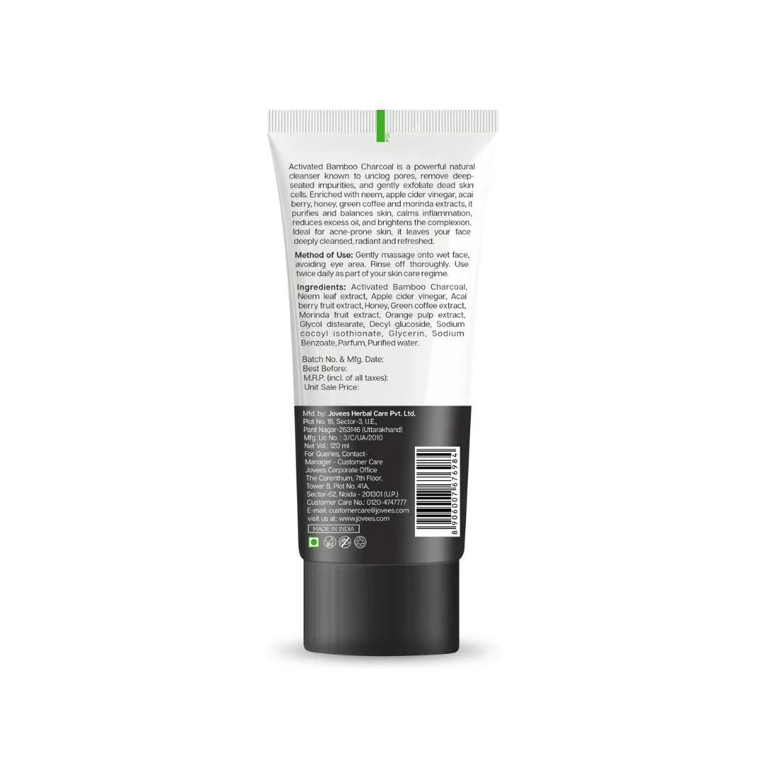 Jovees - Charcoal Detoxifying Face Wash 3 In 1 (120ML)