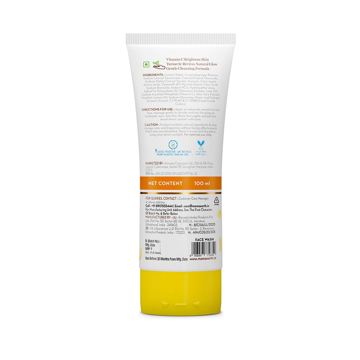 Mamaearth - Vitamin C Daily Glow Facewash With Vitamin C & Turmeric (150ML) [Buy 1 Get 1 Free]