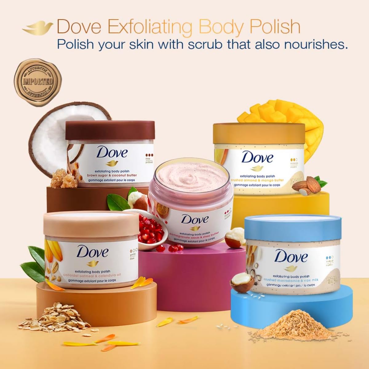 Dove - Exfoliating Body Polish Colloidal Oatmeal & Calendula Oil (298g)