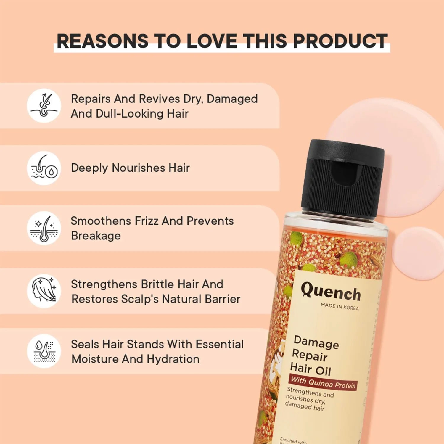 Quench - Damage Repair Hair Oil with Quinoa Protein (100ml)