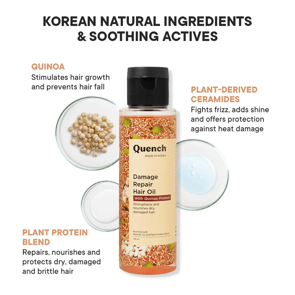 Quench - Damage Repair Hair Oil with Quinoa Protein (100ml)