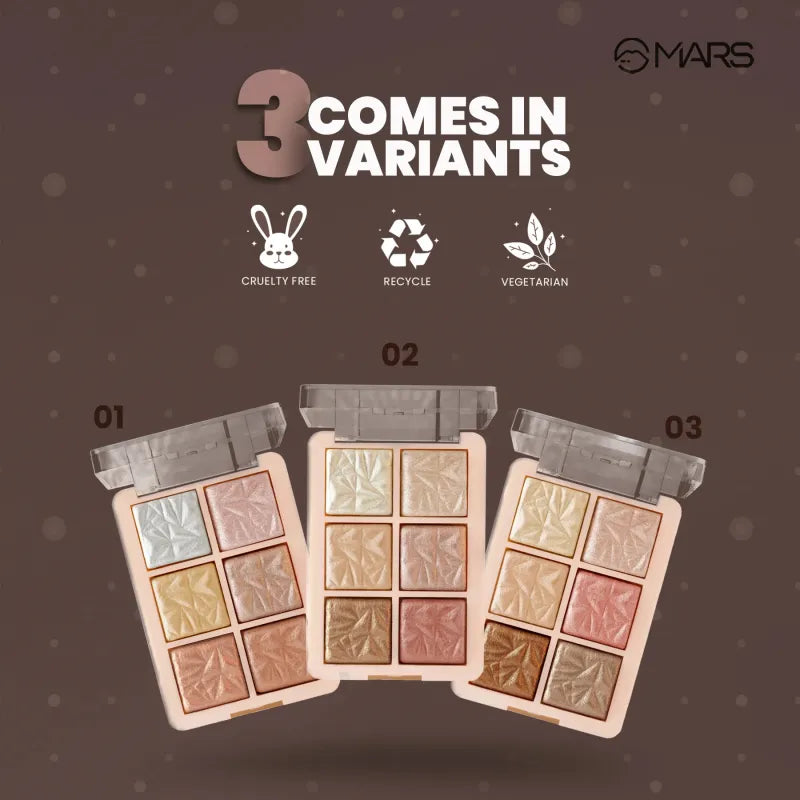 Mars – Glowzilla 6 Colour Highlighter Palette