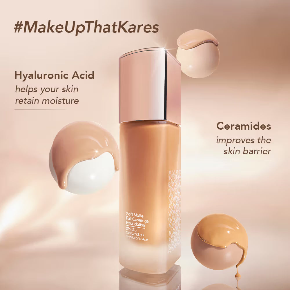 Kay Beauty - Soft Matte Full Coverage Foundation SPF 30 Enriched With Ceramides + Hyaluronic Acid (30ML)