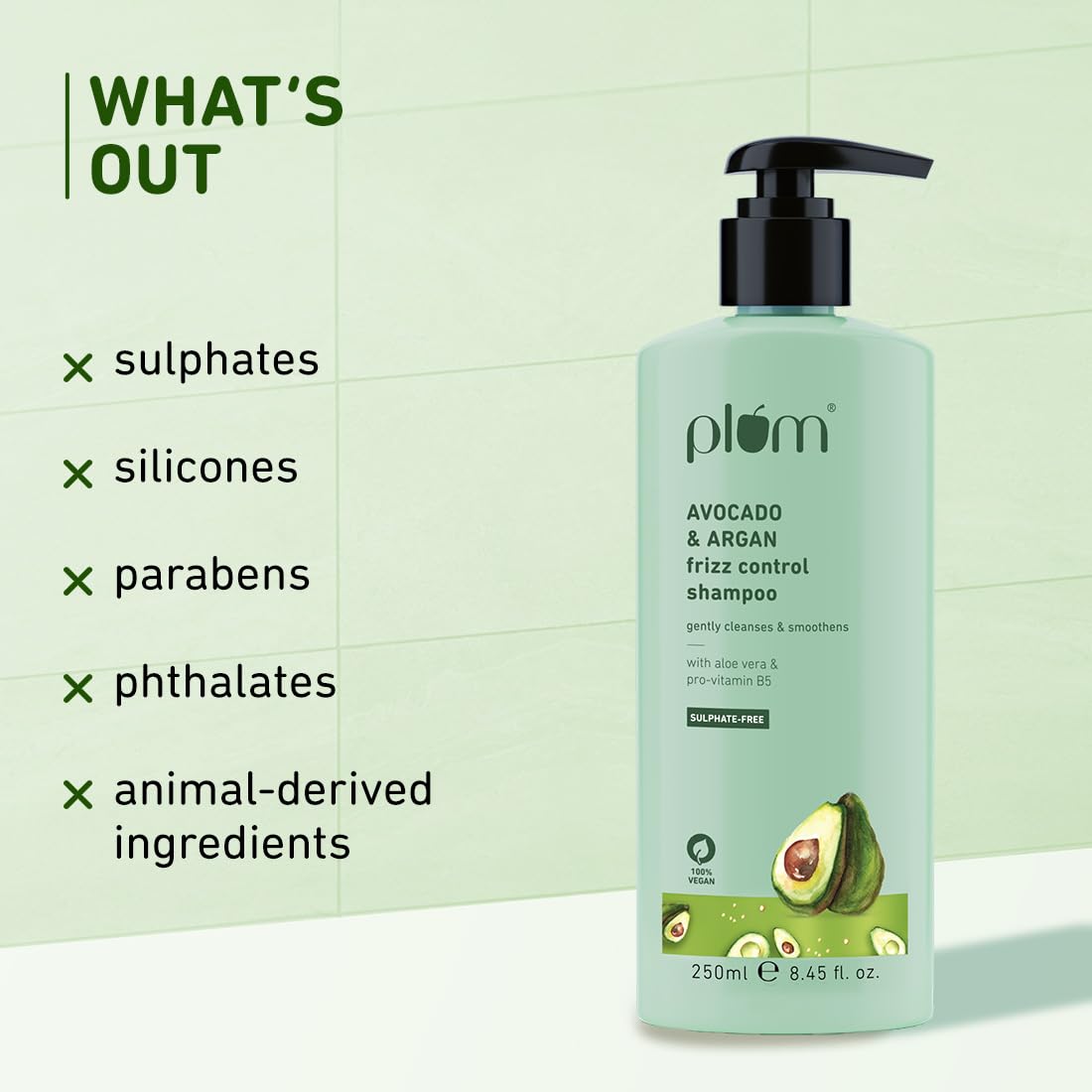 Plum - Avocado & Argan Frizz Control Shampoo (250mL)