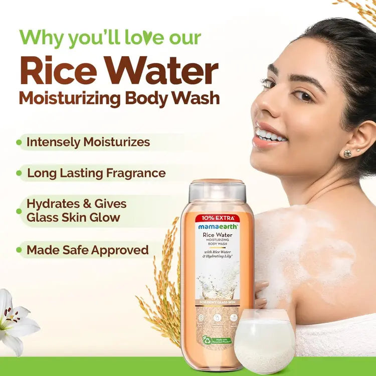 Mamaearth – Rice Water Moisturizing Body Wash (275ml)