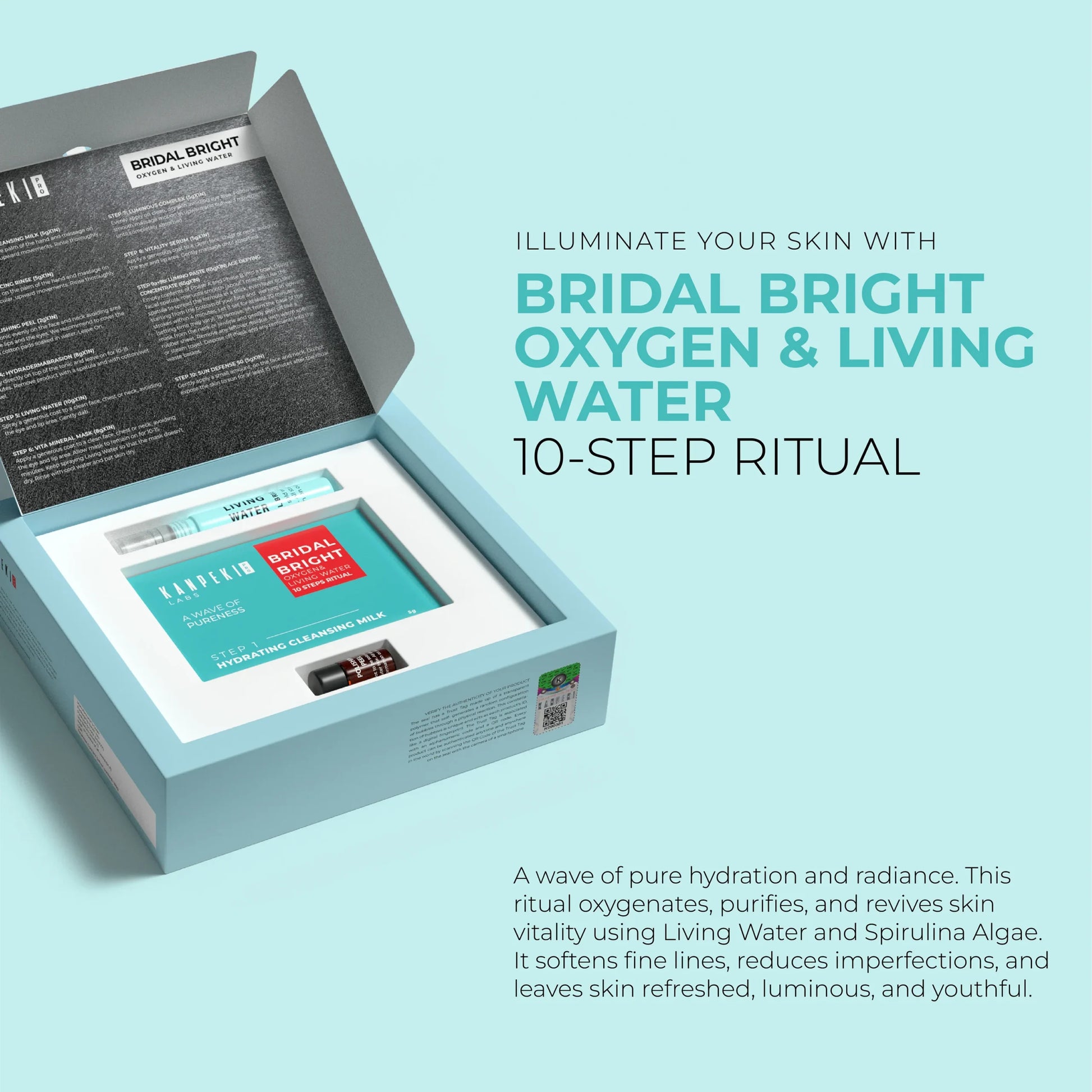 Kanpeki - Bridal Bright Oxygen & Living Water 10 Steps Facial Ritual Kit