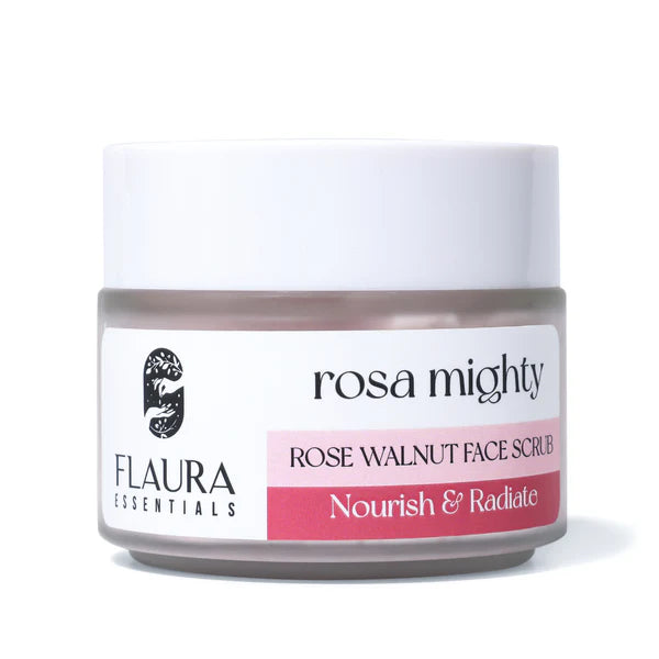 Flaura – Essentials Rose Mighty- Rose Walnut Scrub (100gms)