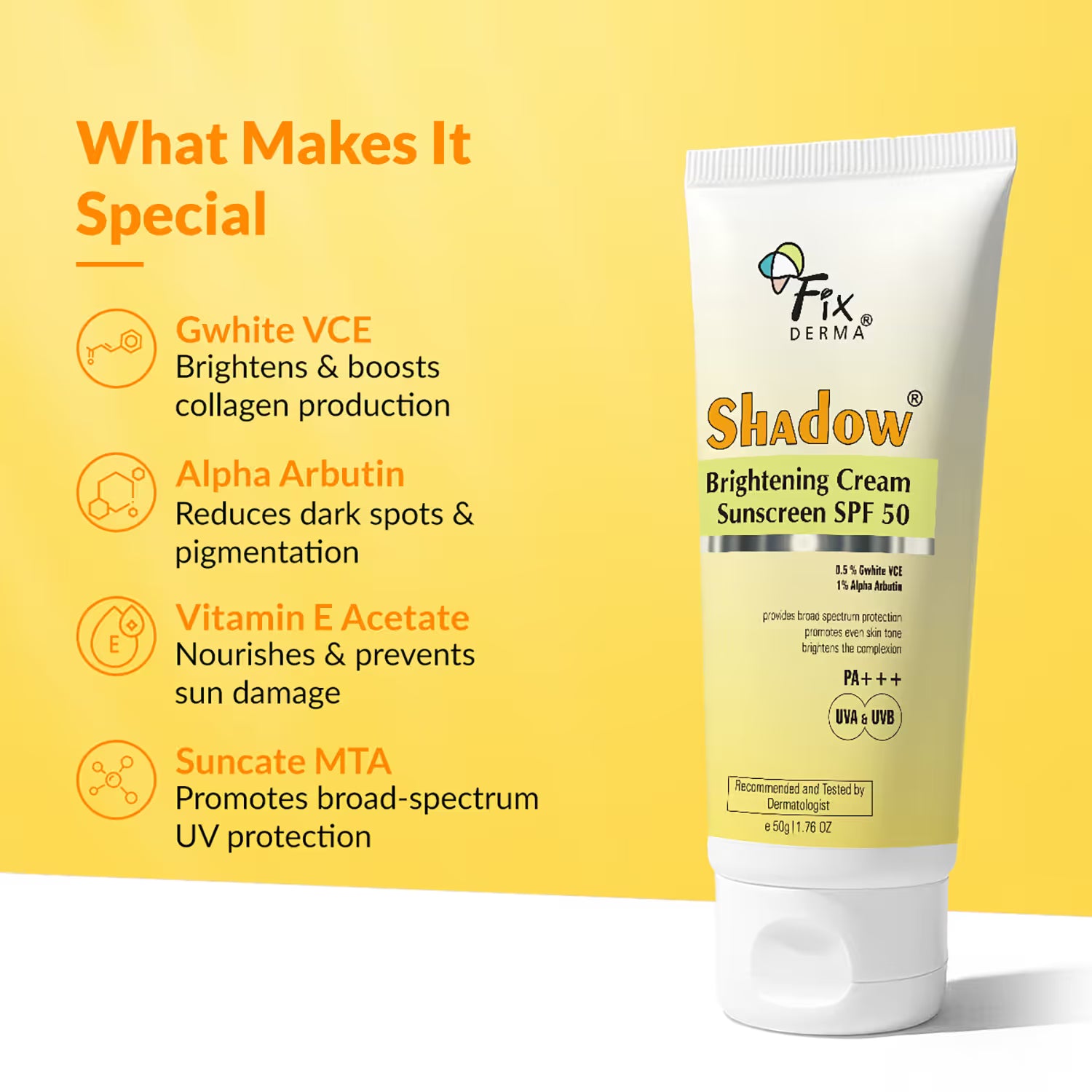 Fix Derma – Shadow Brightening Sunscreen SPF 50 PA +++ (50 g)
