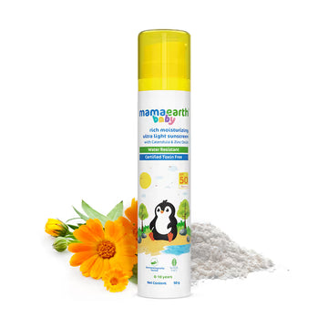 Mamaearth – Rich Moisturizing Ultra Light Sunscreen Spf 50 PA ++++ (50g)
