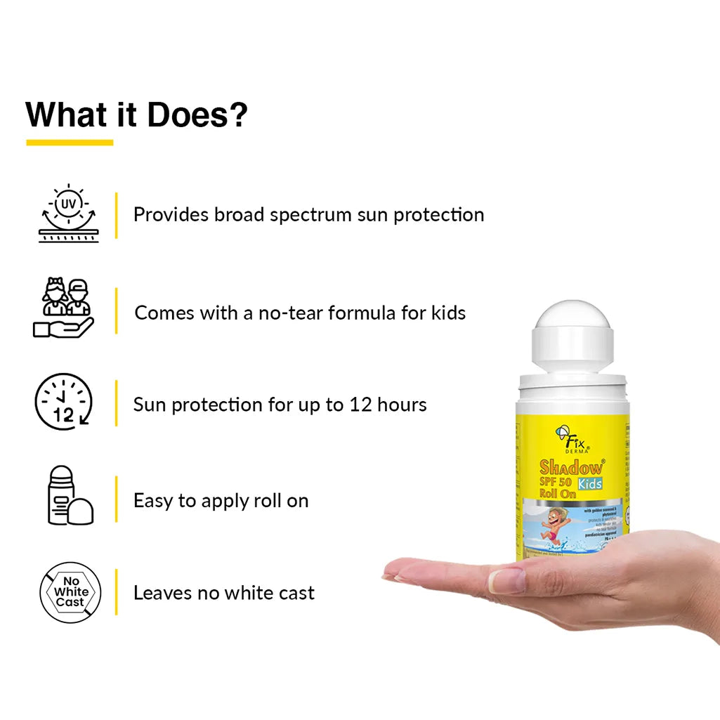 Fix Derma - Shadow Roll On Sunscreen For Kids SPF 50 (30g)