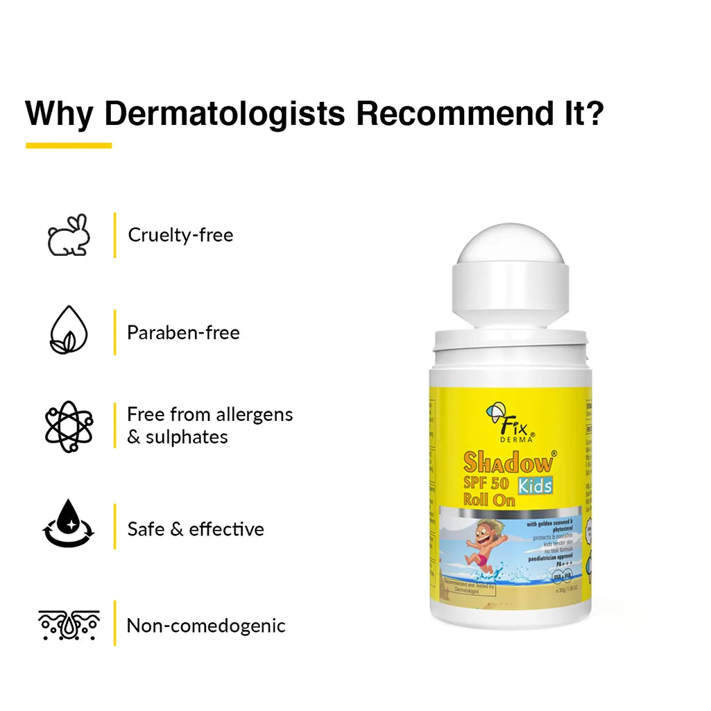 Fix Derma - Shadow Roll On Sunscreen For Kids SPF 50 (30g)