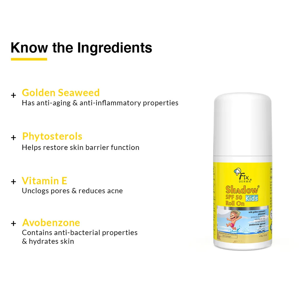 Fix Derma - Shadow Roll On Sunscreen For Kids SPF 50 (30g)