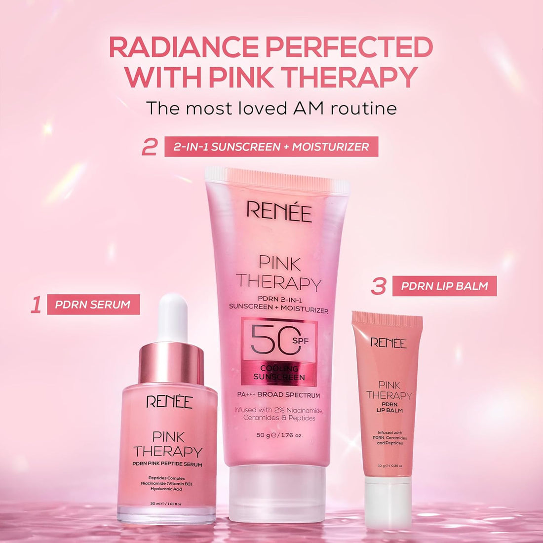 Renee - Pink Therapy Sunscreen + Moisturizer 50 Spf (50g)