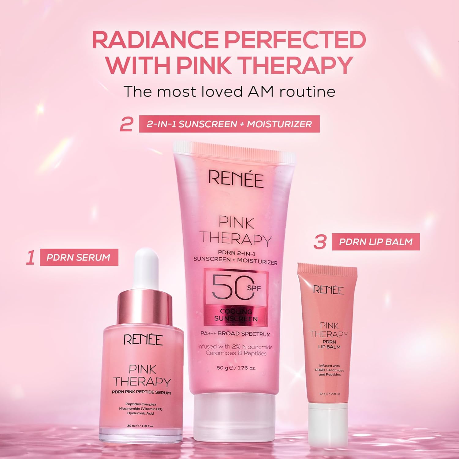 Renee - Pink Therapy Sunscreen + Moisturizer 50 Spf (50g)