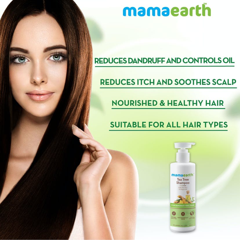 Mamaearth Tea Tree Shampoo for Dandruff Free Hair (250mL)