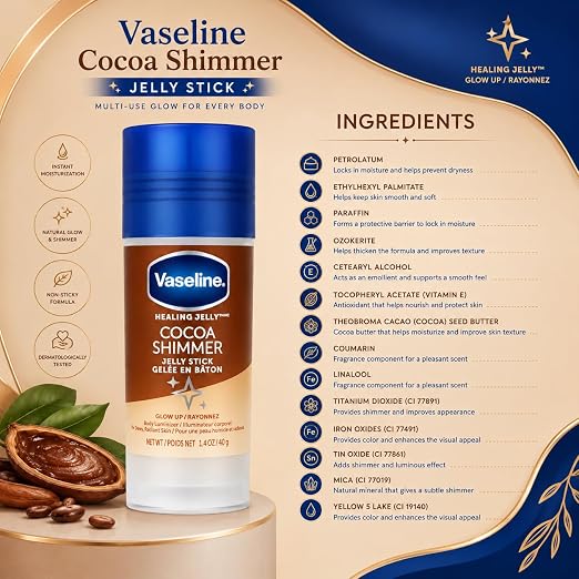 Vaseline - Cocoa Shimmer Jelly Stick (40g)
