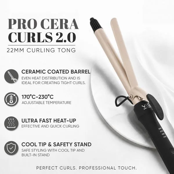 Vega Professional - Pro Cera Curls 2.0 Curling Tong VPMCT-12