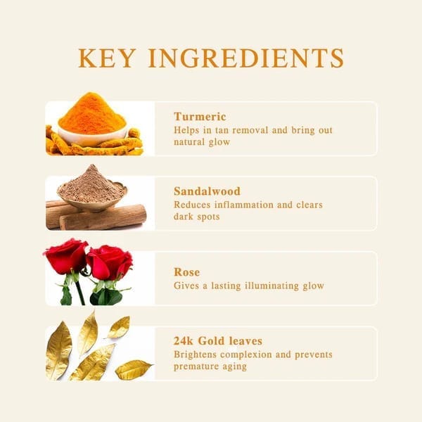 Lotus Herbals - Radiance Boost Ubtan Gold Facial Kit 4 In 1