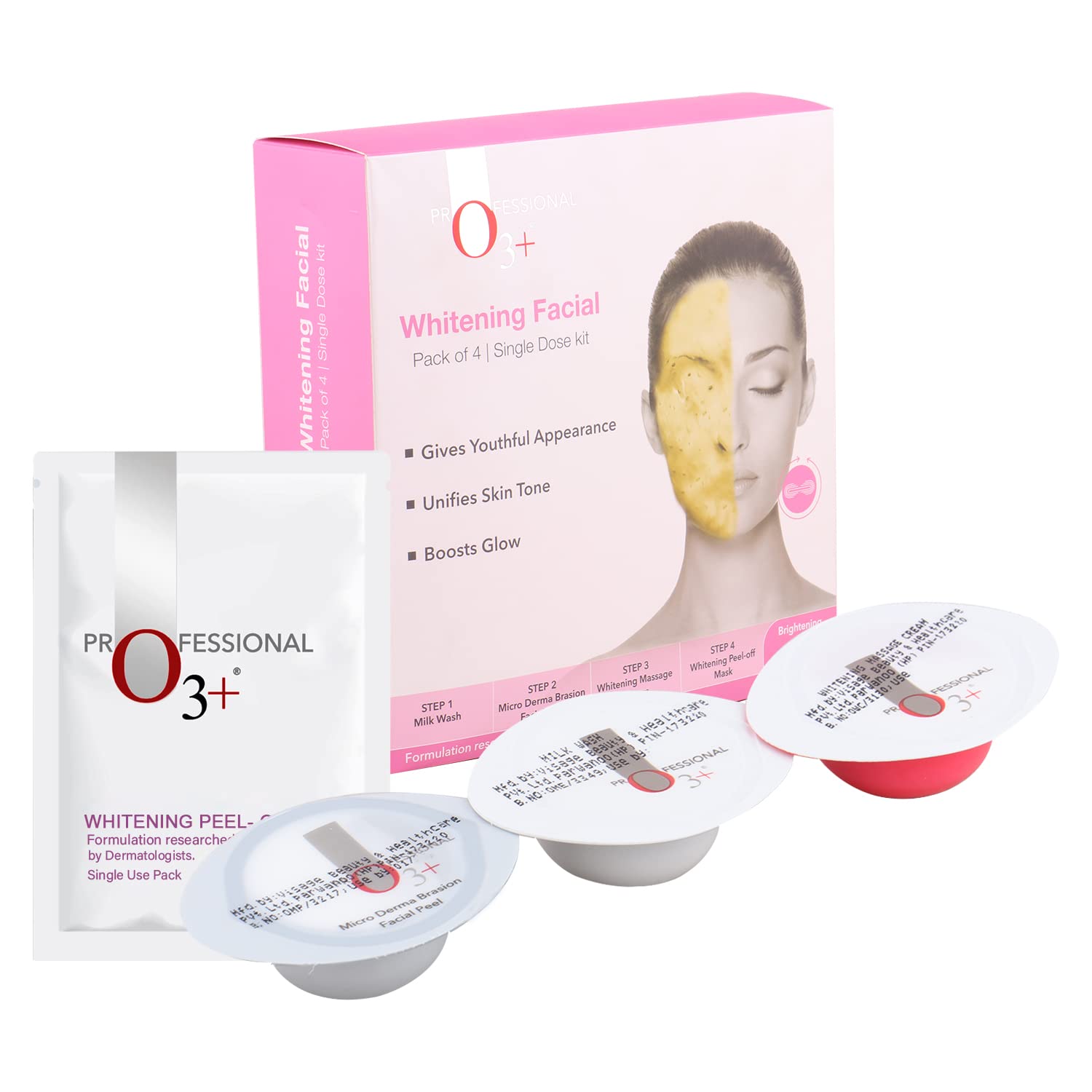 O3 Whitening Facial Kit Includes Milk Wash Microderma Brasion