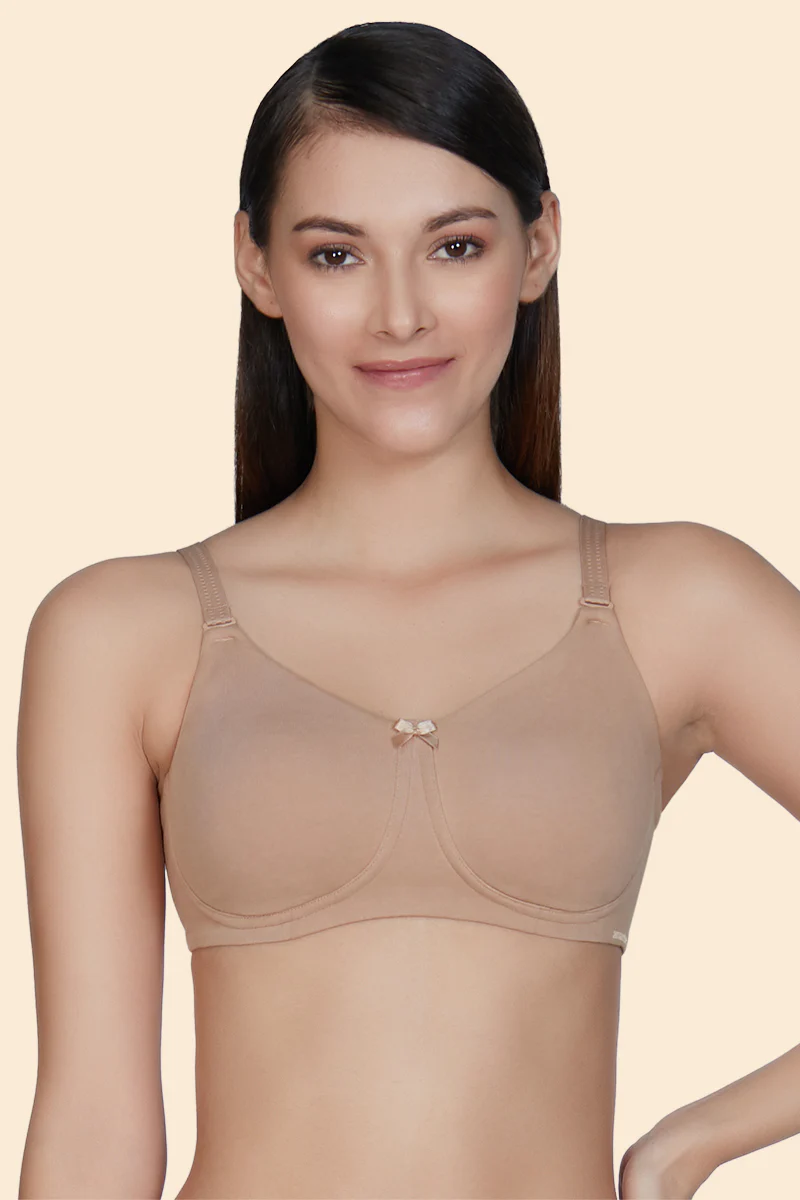 Cotton Chic Support Solid Non Padded Non-Wired Bra - Sandalwood